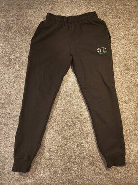 Champion Black Sweatpants — Men’s Medium — Embroidered C Logo